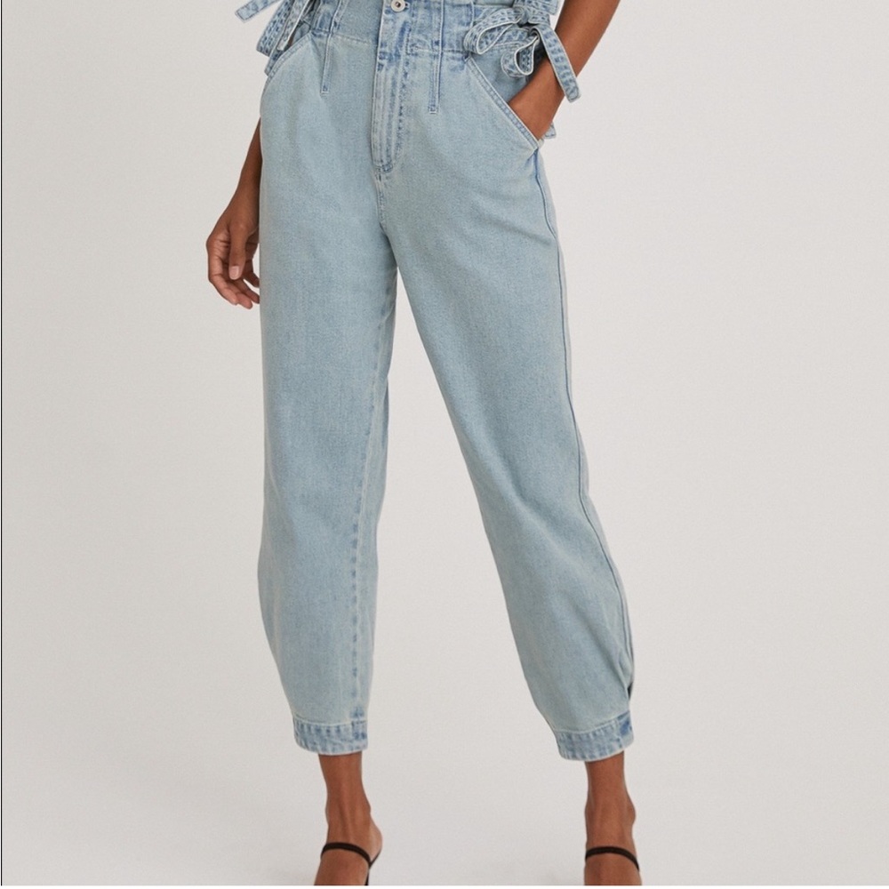 NWT- SOMETHING NAVY Sydney Side Tie Washed Indigo Jeans